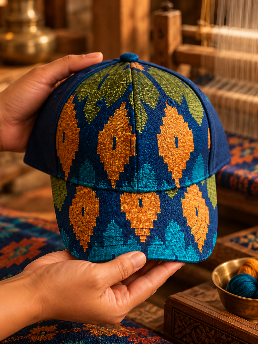 Handwoven Nepali Dhaka Cap – Made in Nepal | Makkusé