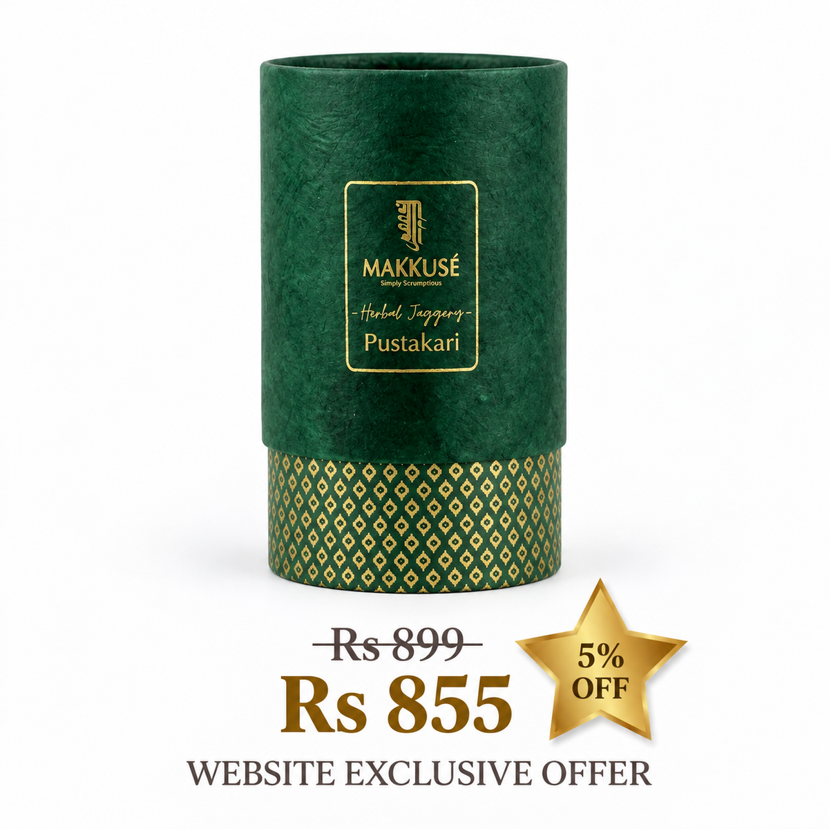 Makkusé Handcrafted Herbal Jaggery Pustakari Box - 300g