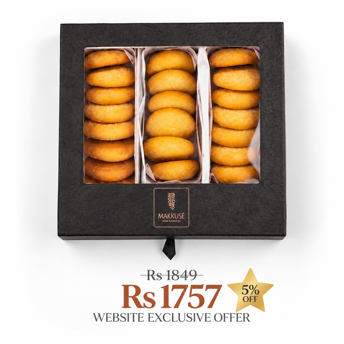 Makkusé Semolina 21 Pack Small Cookie Box