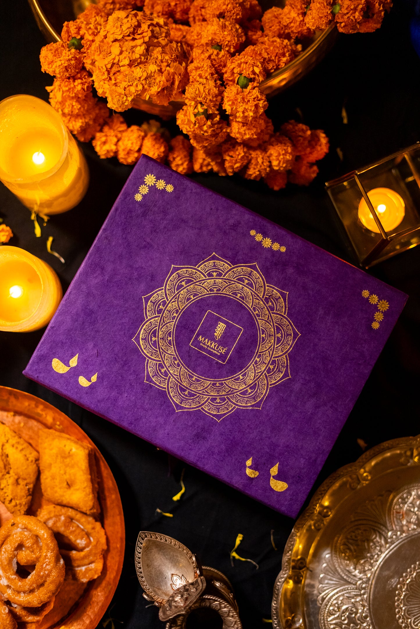 Large Tihar Purple Gift Box
