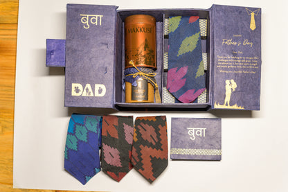 Makkusé Small Father’s Day Gift Box - with Handwoaven Dhaka Tie (Regular)
