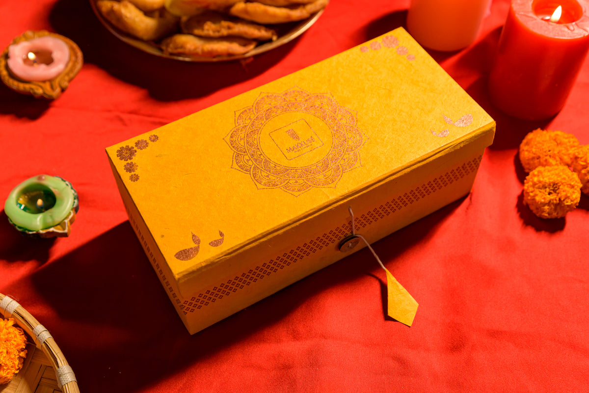 Mini Tihar Gift Box (With Ganesh Theme Candle Holder)