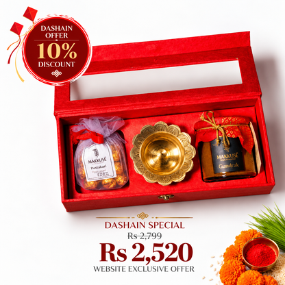 Mini Dashain Gift Box (with Akhanda Diyo)