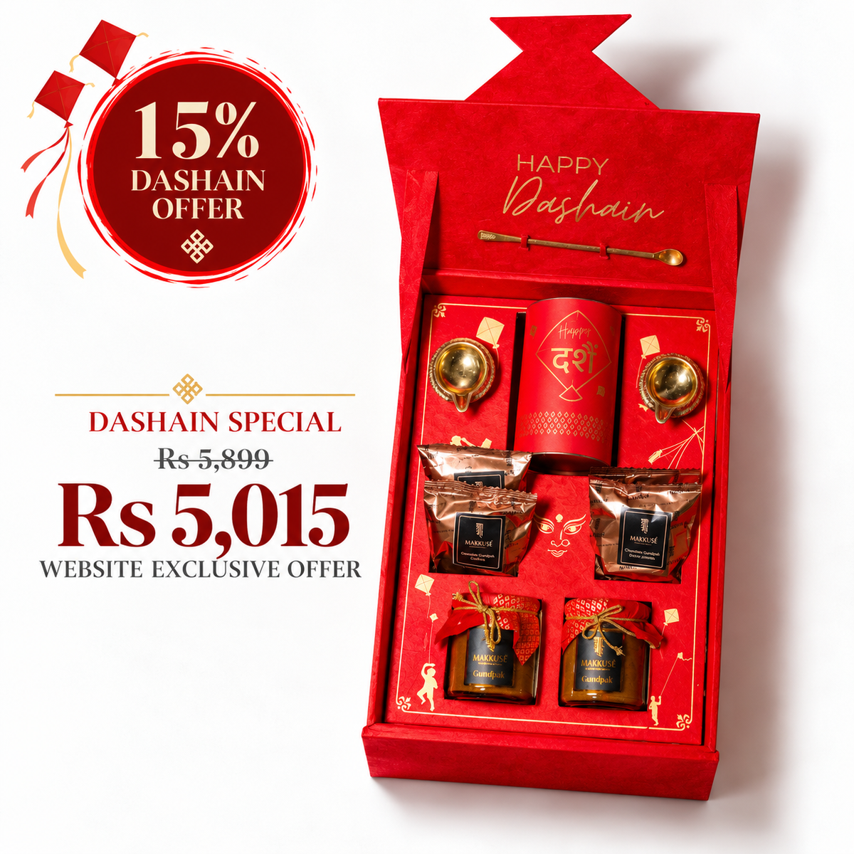 Makkusé Ultimate Dashain Gift Box ( with Kuber Diyo )