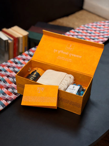 Guru Dakshina Gift Box  (with Handloom Scarf)