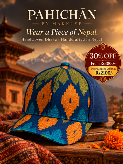 Handwoven Nepali Dhaka Cap – Made in Nepal | Makkusé